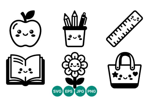 Cute School Essentials Icon Set Review for Embroidery