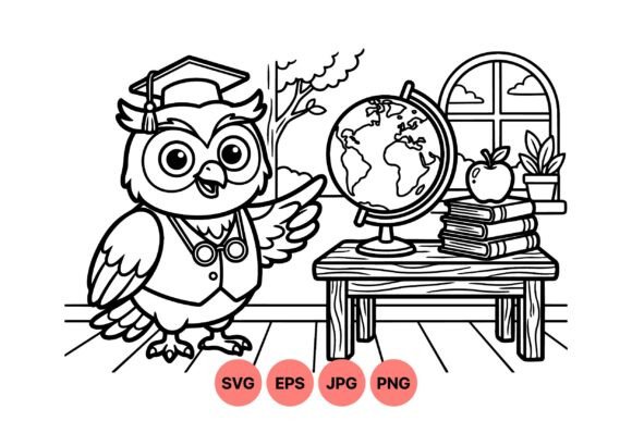 Cute Teacher Owl Illustration Art