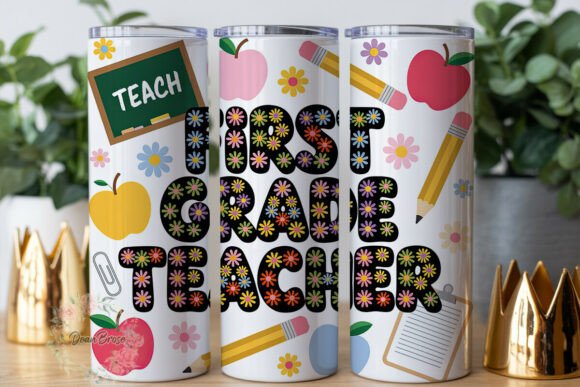 First Grade Teacher Floral Tumbler Embroidery Review