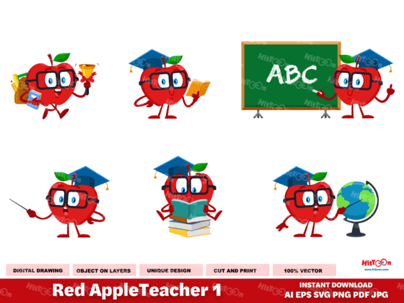 Red Apple Teacher Cartoon Character 1: A Designer's Practical Review