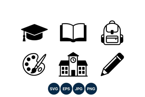 School Icons Black White Vector – A Stitch Test That Matters